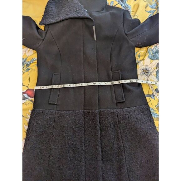 Vintage Toy G Women’s U.S. 8 Black Wool Blend Overcoat Jacket Collared - Picture 7 of 10